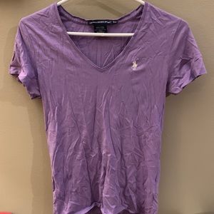 Women’s polo purple v-neck